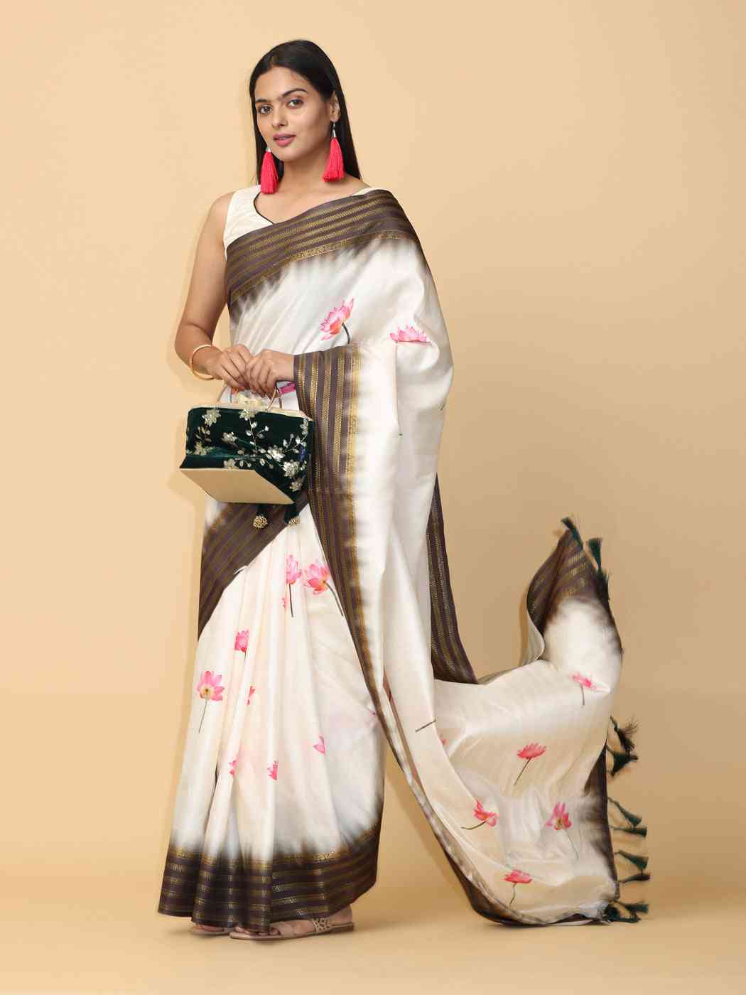 Soft Silk Pichwai Kalamkari Saree for Party Wear