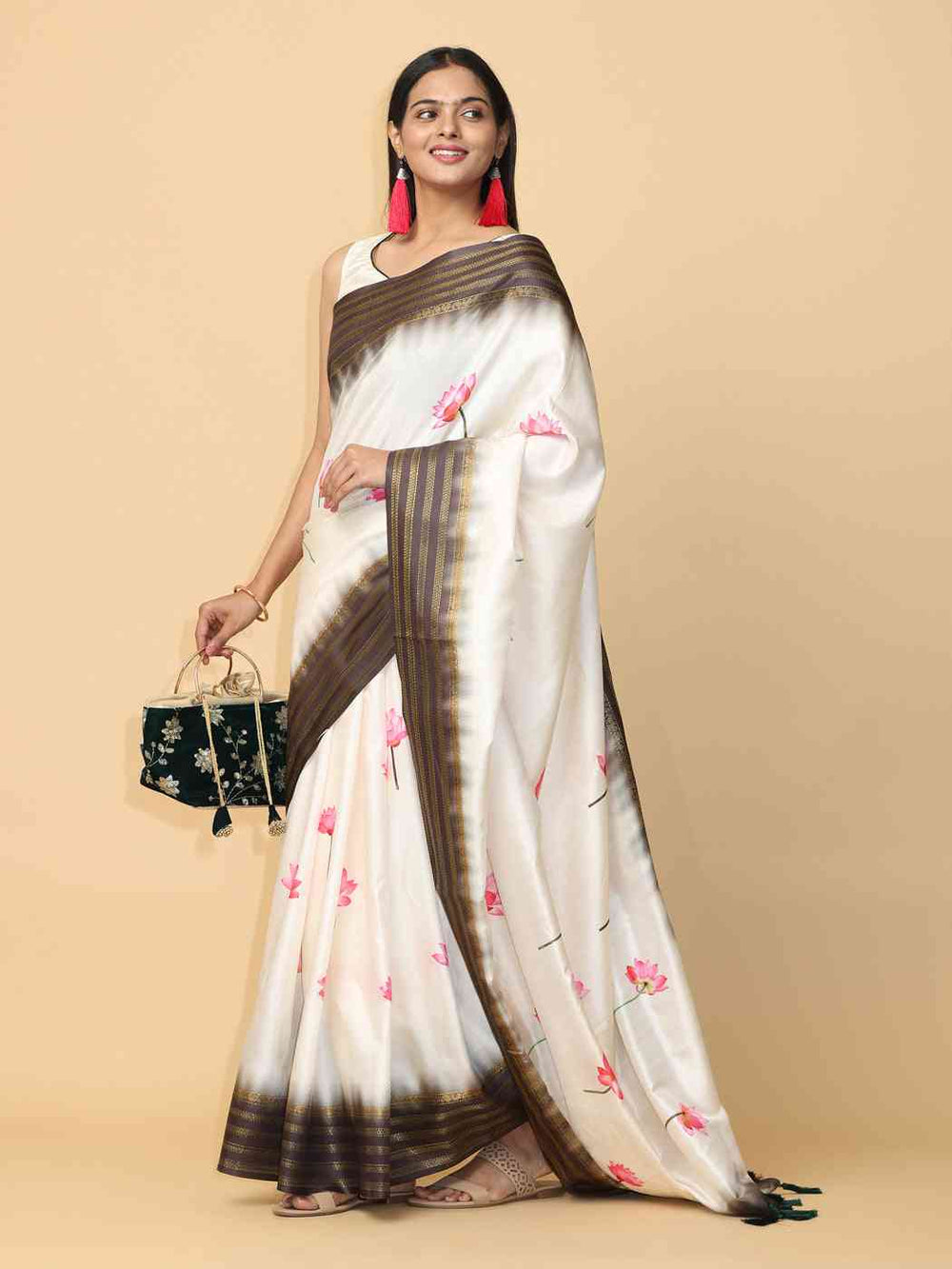 Soft Silk Pichwai Kalamkari Saree for Party Wear