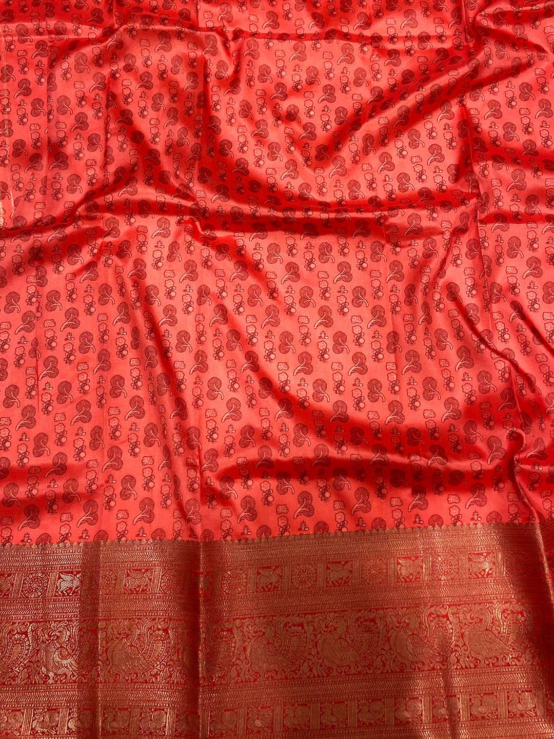 Cream Banarasi Silk Kalamkari Saree