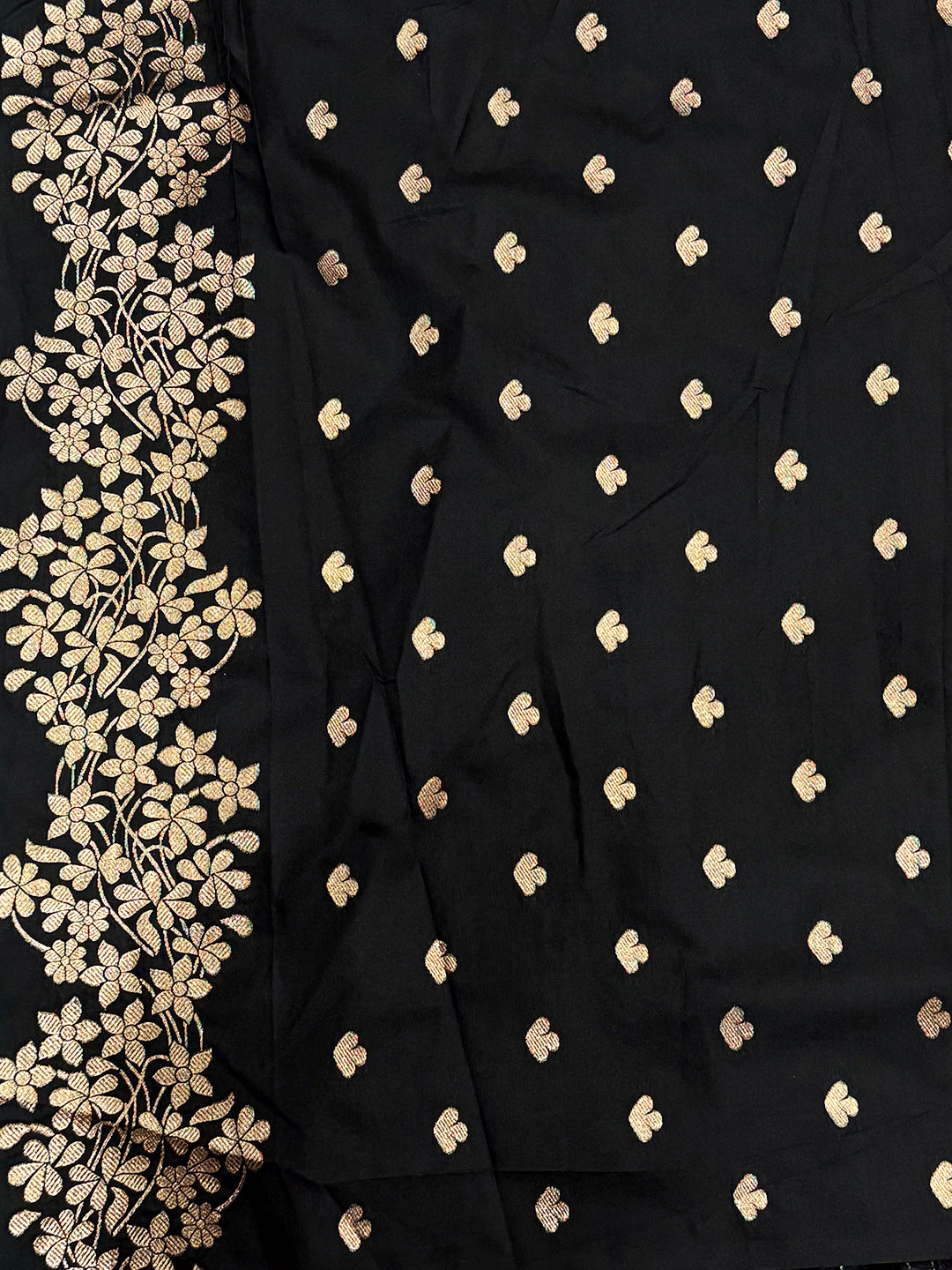 Rose Gold Blossom Soft Satin Silk Saree