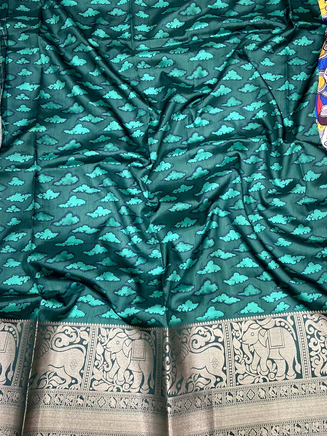 Tradition Kalamkari Printed Banarasi Saree