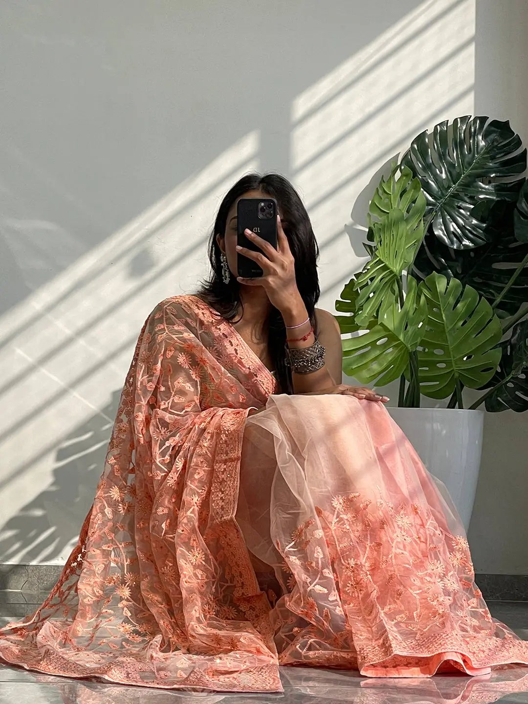 Elegant Saree Adorned with Ethnic Motifs