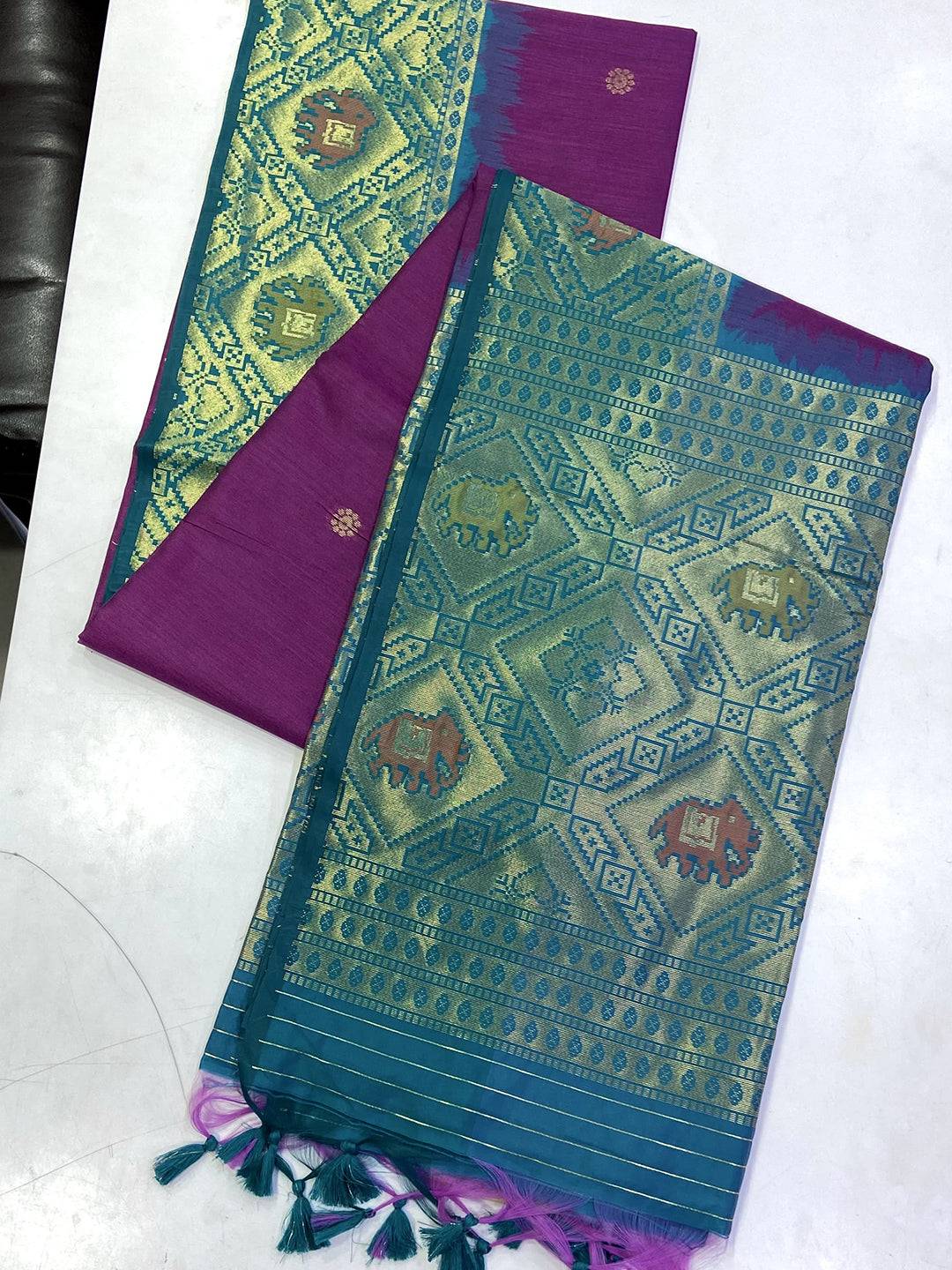 Royal Purple Silk Zari Weaving Saree