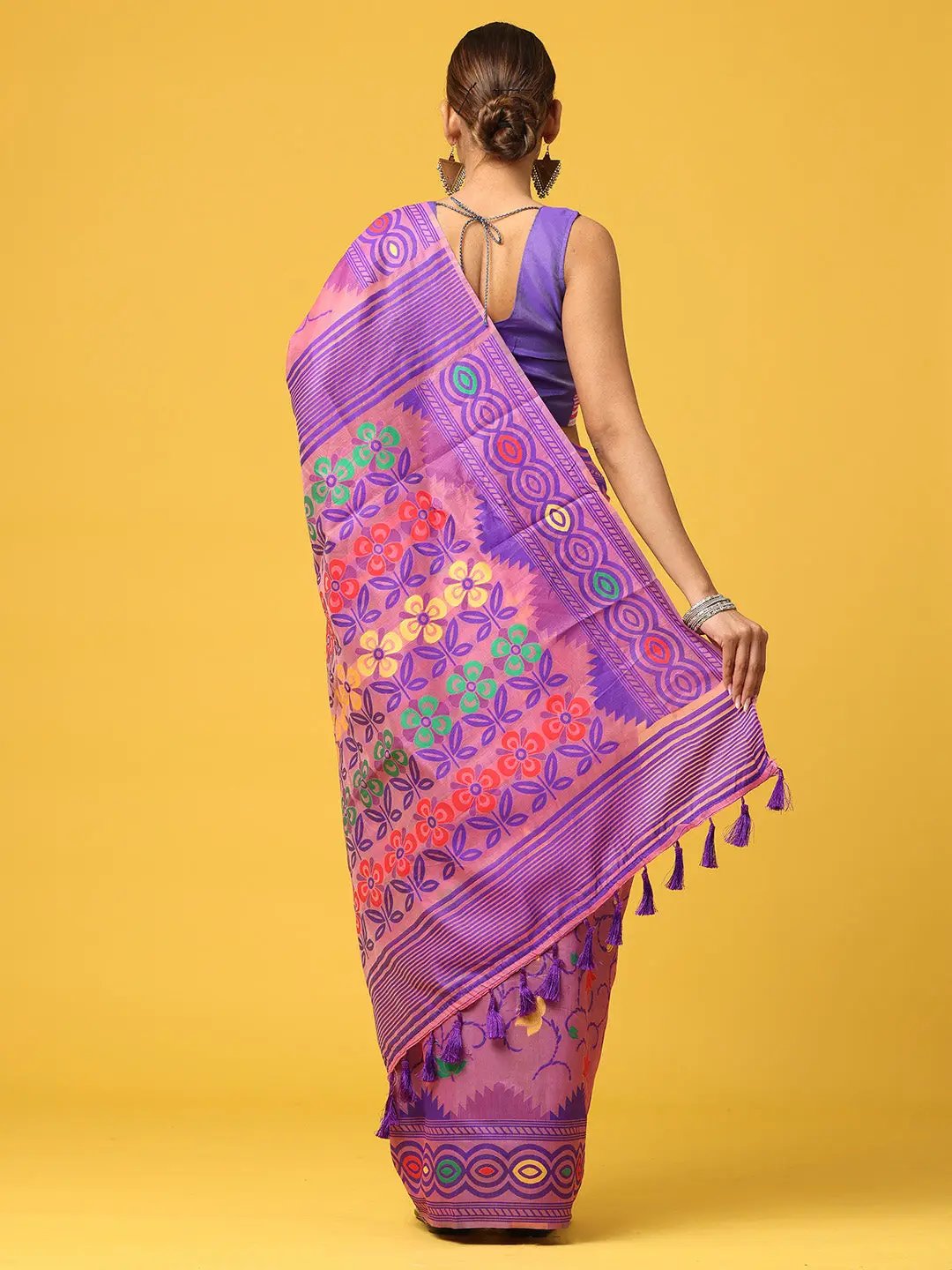 Dhakai Jamdani Cotton Silk Saree