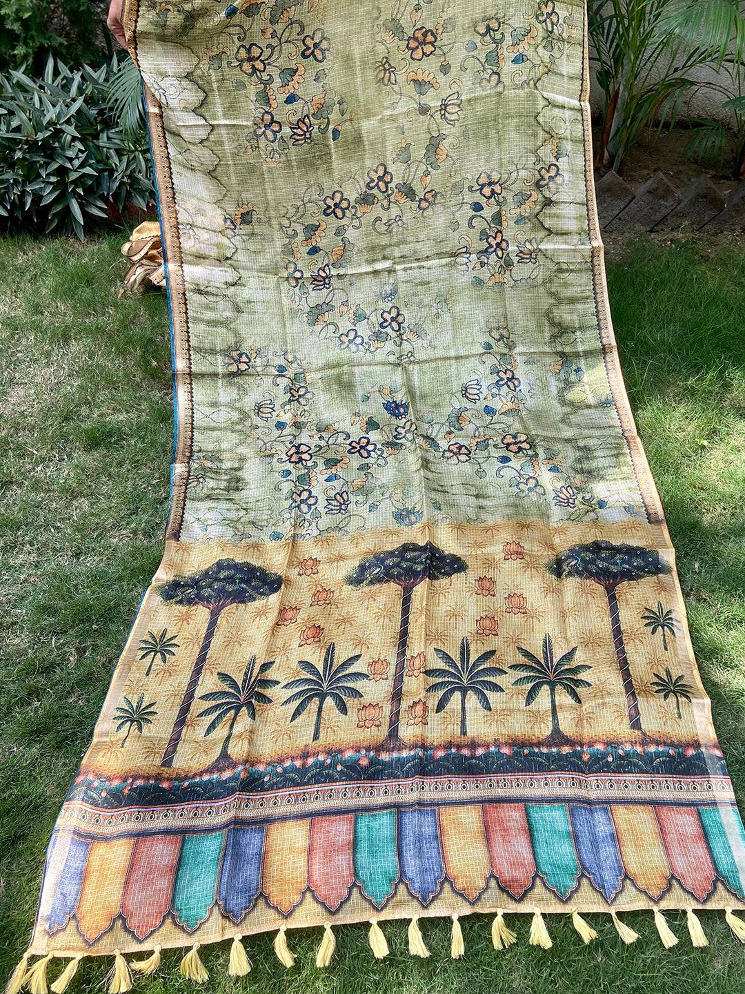 Kota Doriya Silk Saree With Flower Prints and Rich Pallu