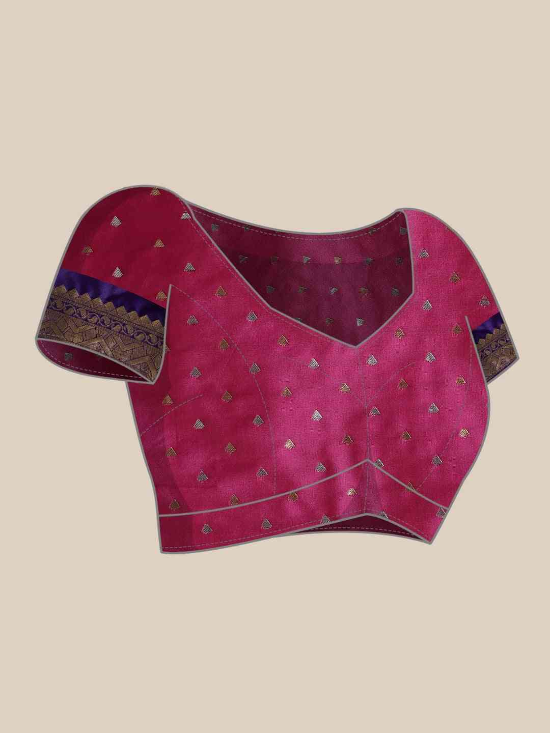 Trendy Navy Colour Silk Blend Banarasi Saree