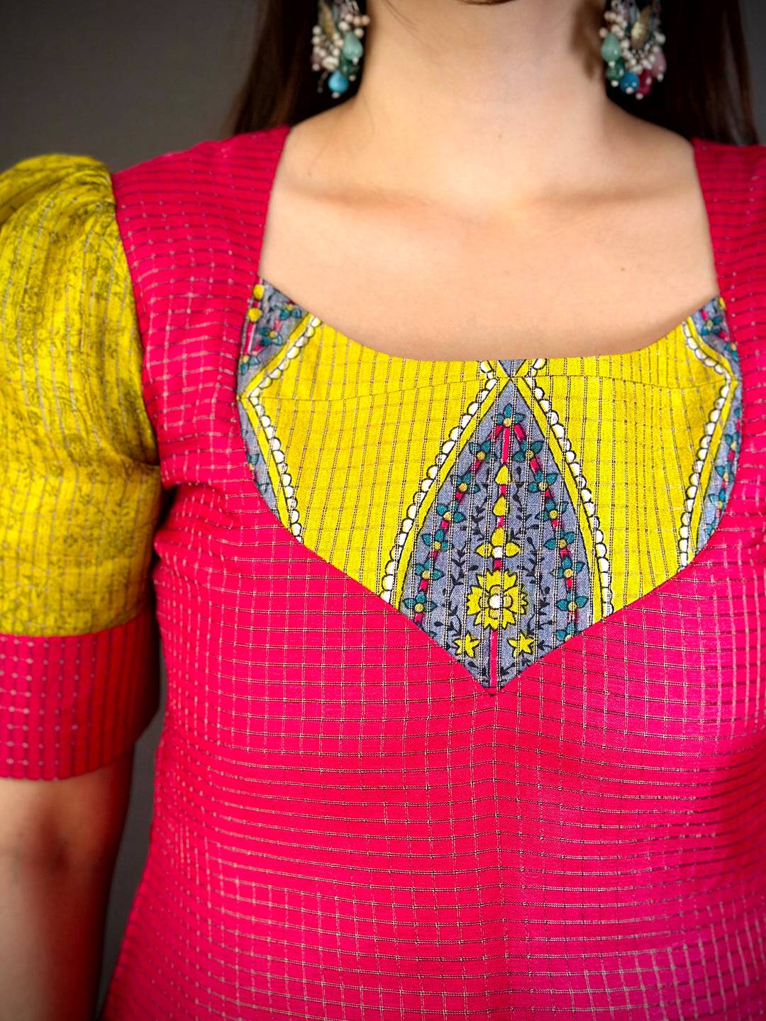 Classic Kota Doriya Round Neck Kurti