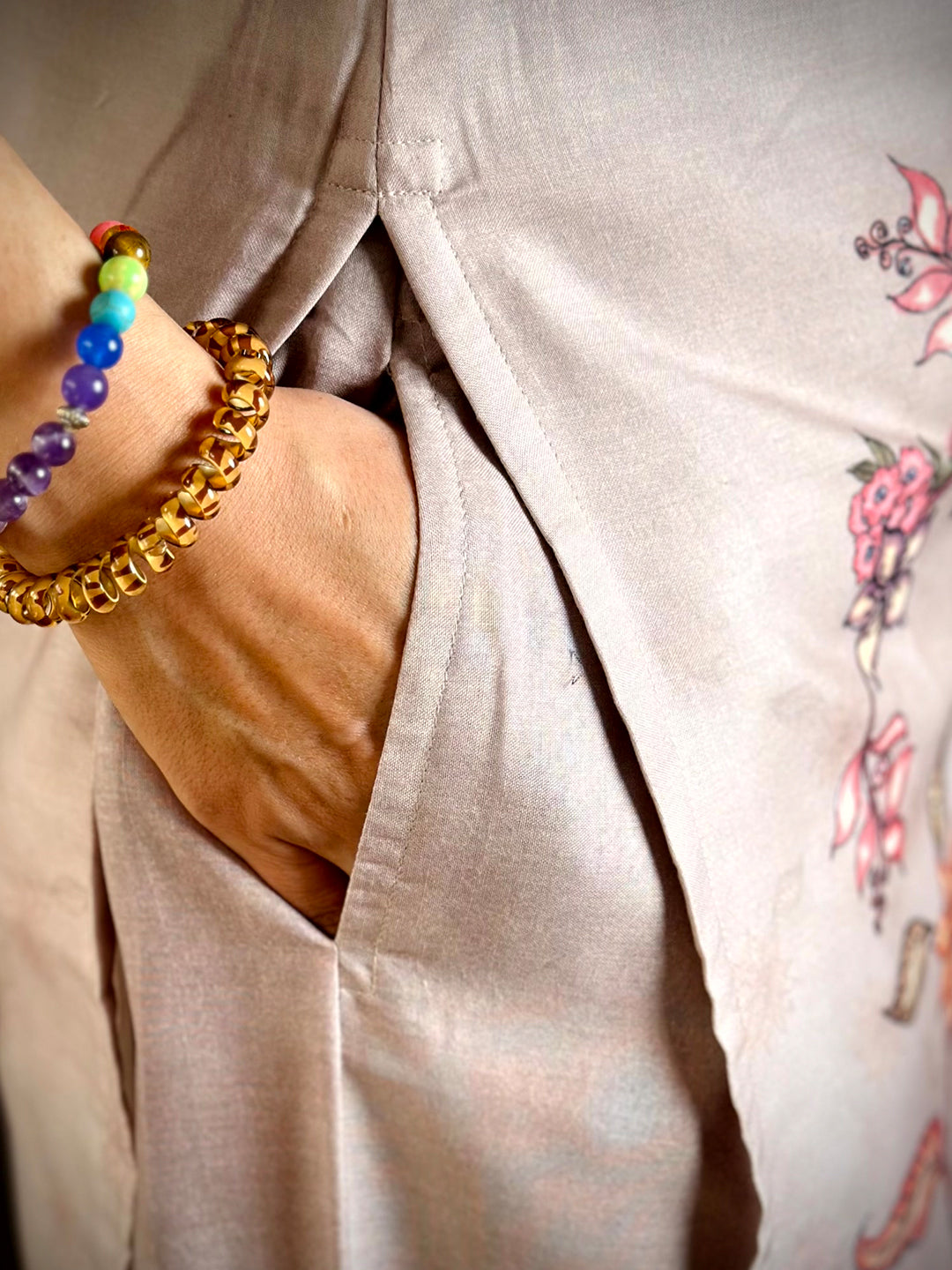 Floral Print Flat Collar Kurti