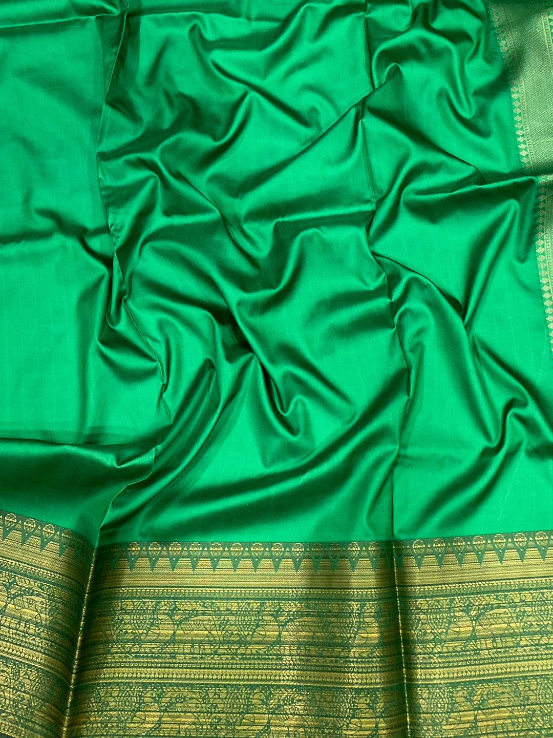 Pastel Blue Floral Banarasi Silk Saree