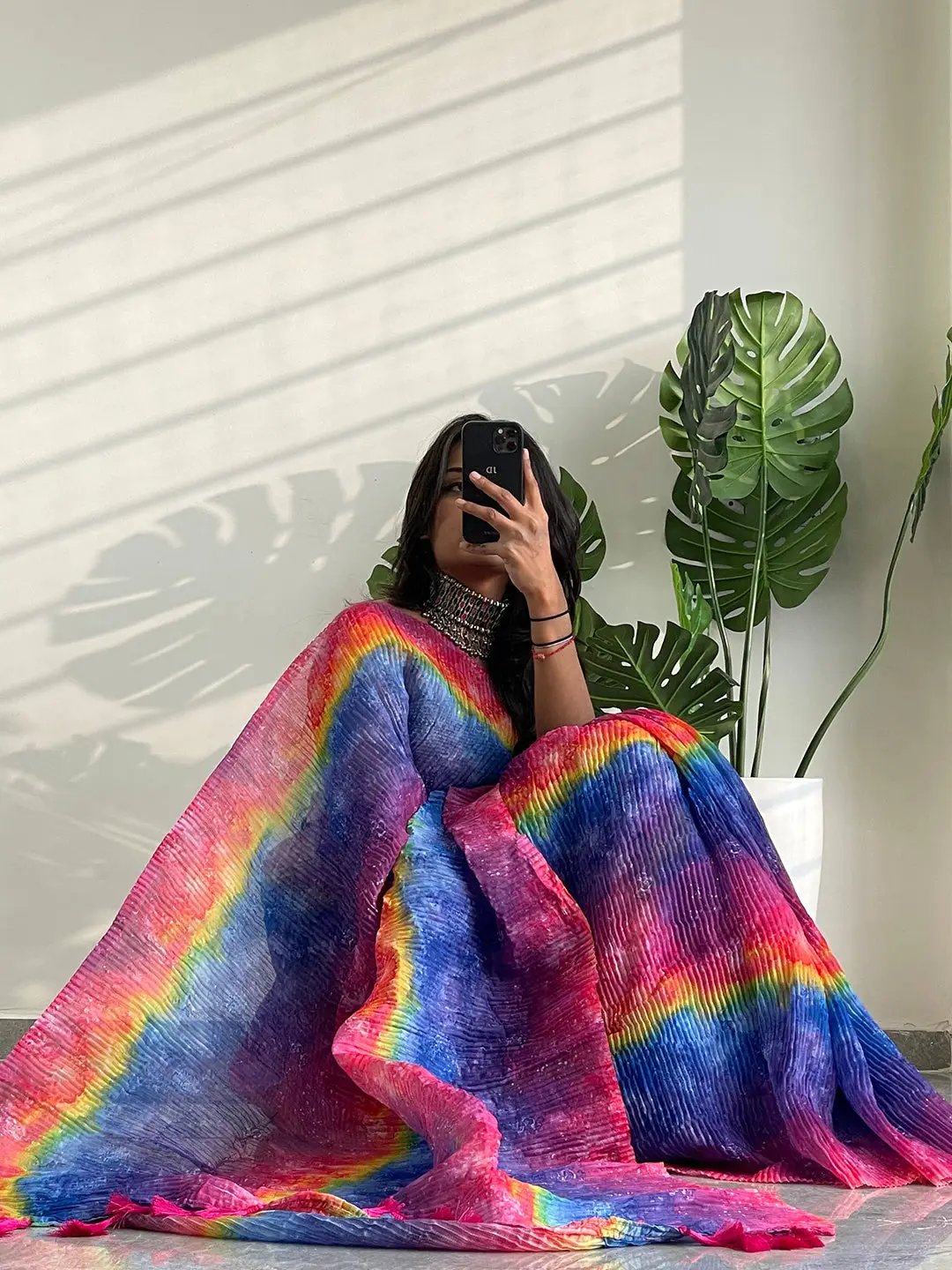 Multy Colored Print Bollywood Saree