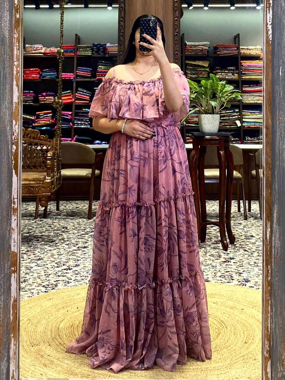 Mauve Botanical Floral Dress