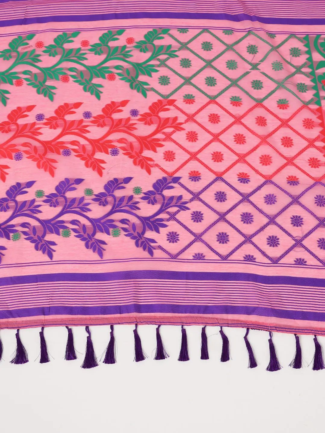 Dhakai Jamdani Light Weight Cotton Silk Saree