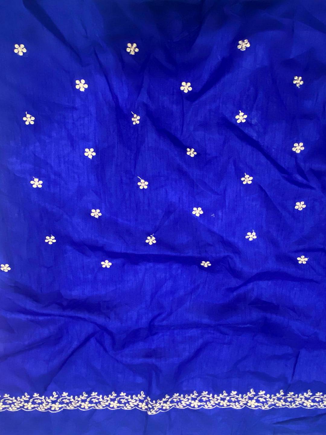 Blue Soft Georgette Bandhej Print Saree
