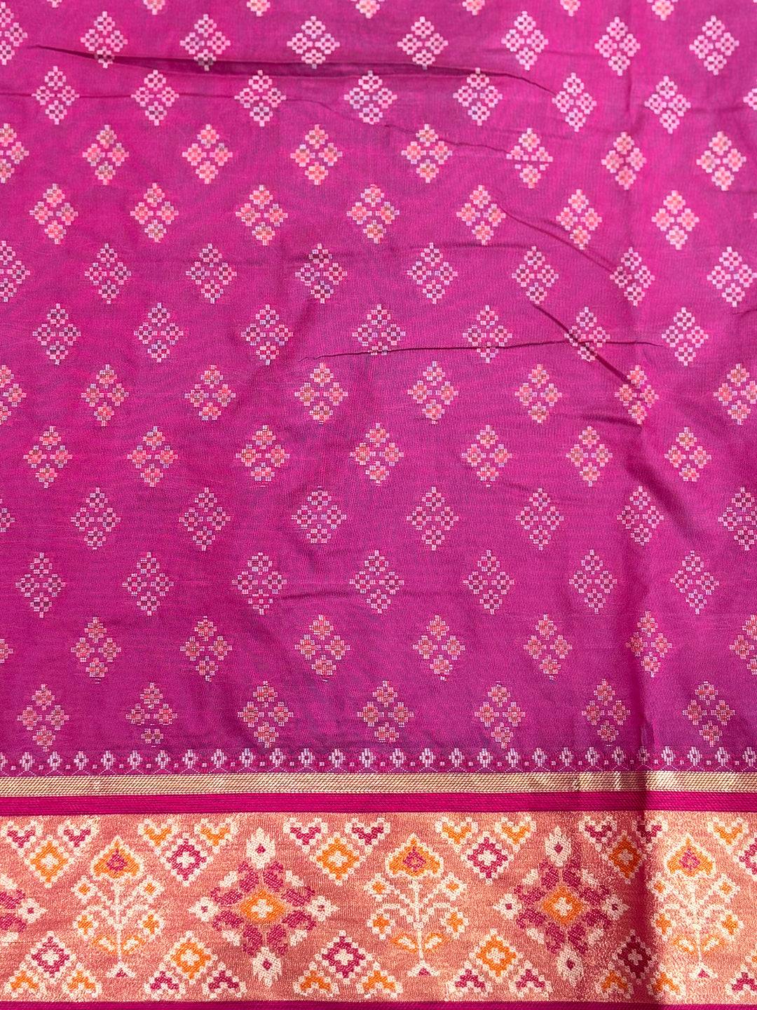 Royal Sky Pochampally Patola Soft Silk Saree