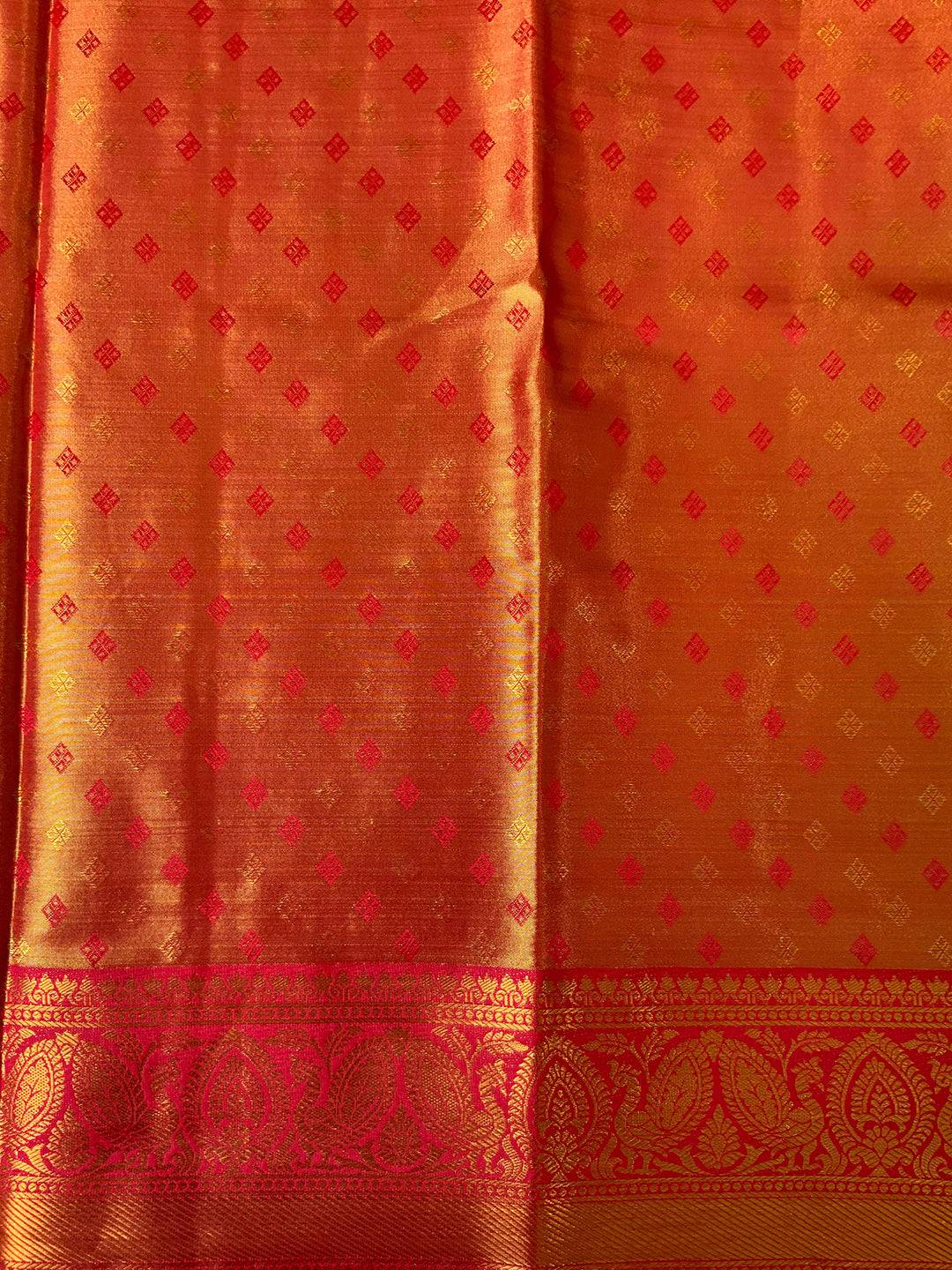 Vibrant Red Zigzag Chevron Saree