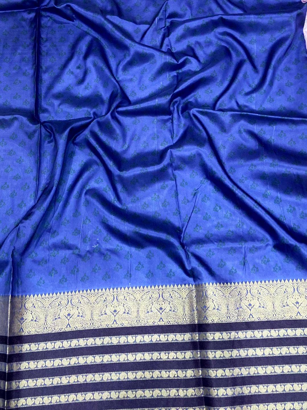 Lavender Kalamkari Banarasi Silk Saree