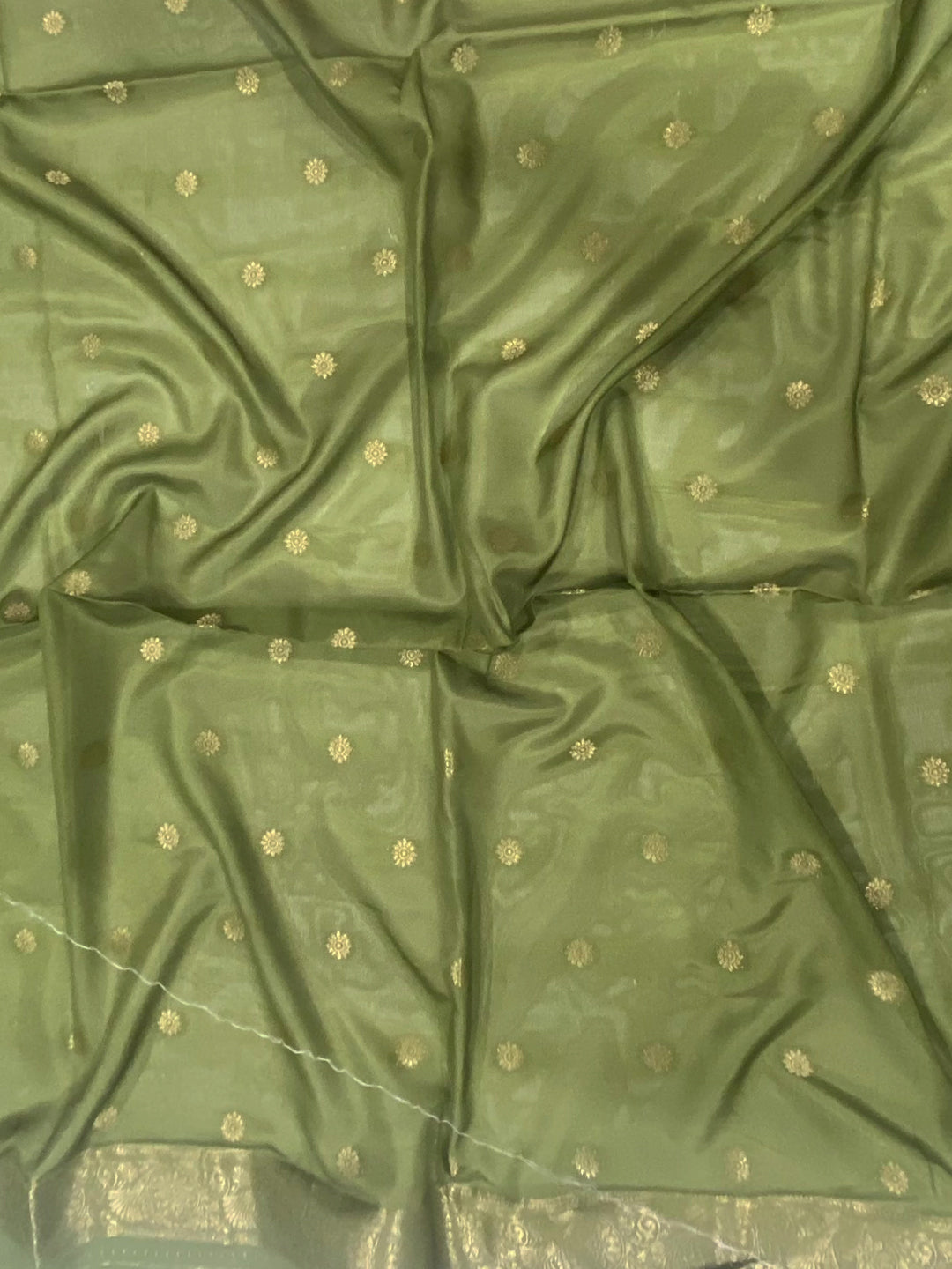 Pista Soft Crep Silk Ombre Print Saree