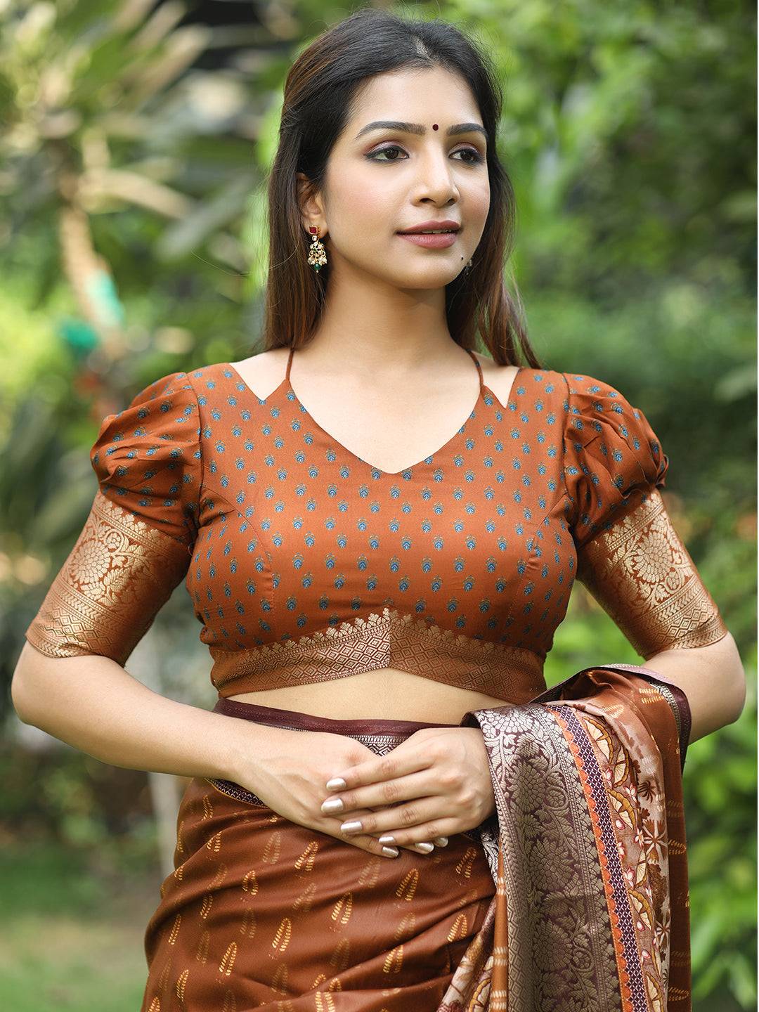 Ajrak Block & Hand Kalamkari Print Pure Viscose Saree
