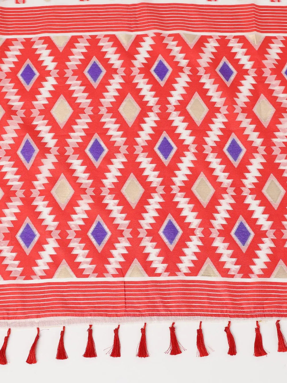 Dhakai Jamdani Cotton Silk Saree