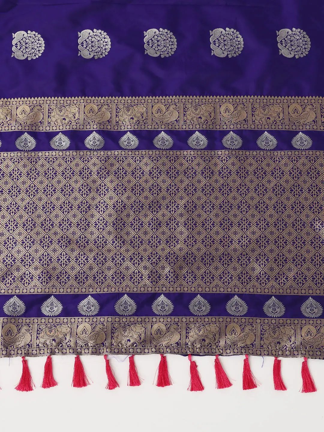 Pure Banarasi Katan Silk Kanchi Zari Weaving Saree