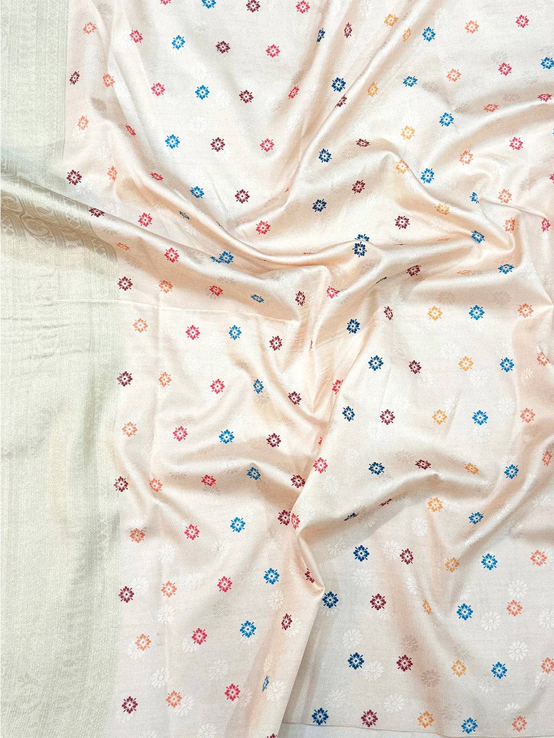 Artistic Soft Kanjivaram Kalamkari Pallu Saree