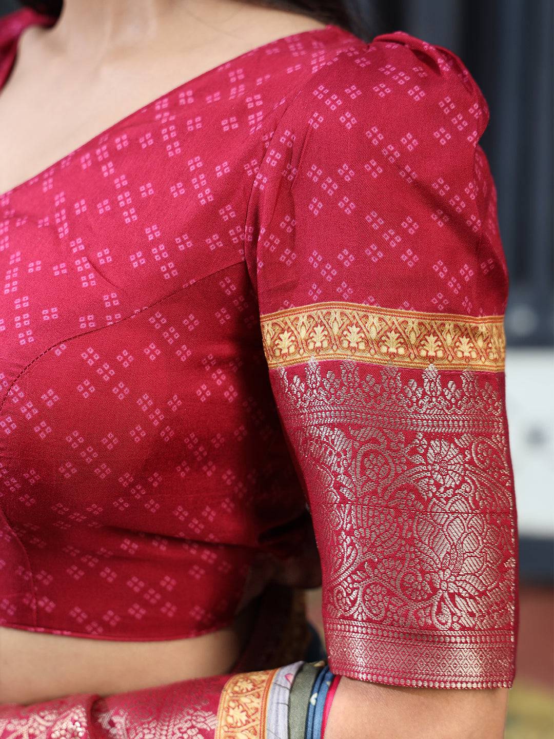 Blue Pure Viscose Dola Silk Saree with Bhandhej Print