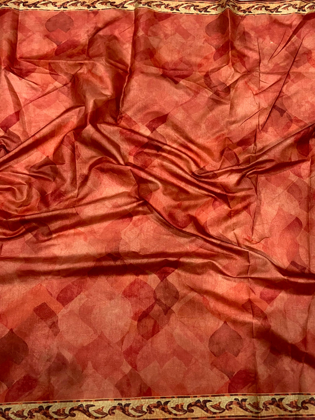 Red Soft Dola Silk Printed Saree