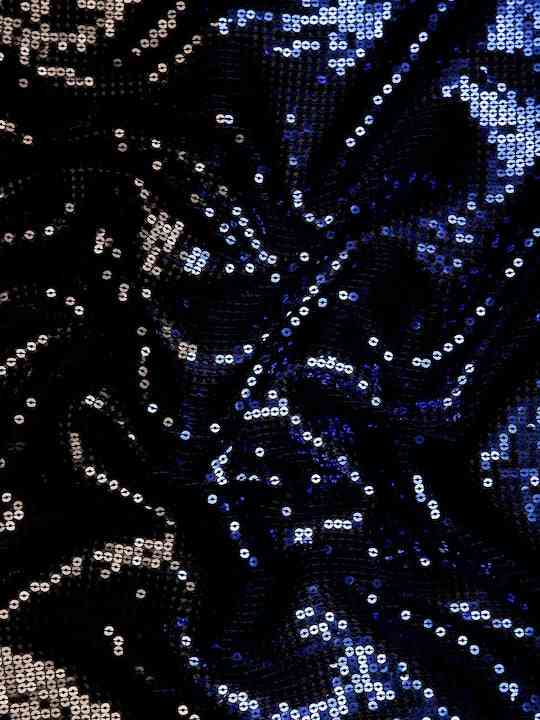 Poly Georgette Dark Blue Colour Embellished Sequinned Saree