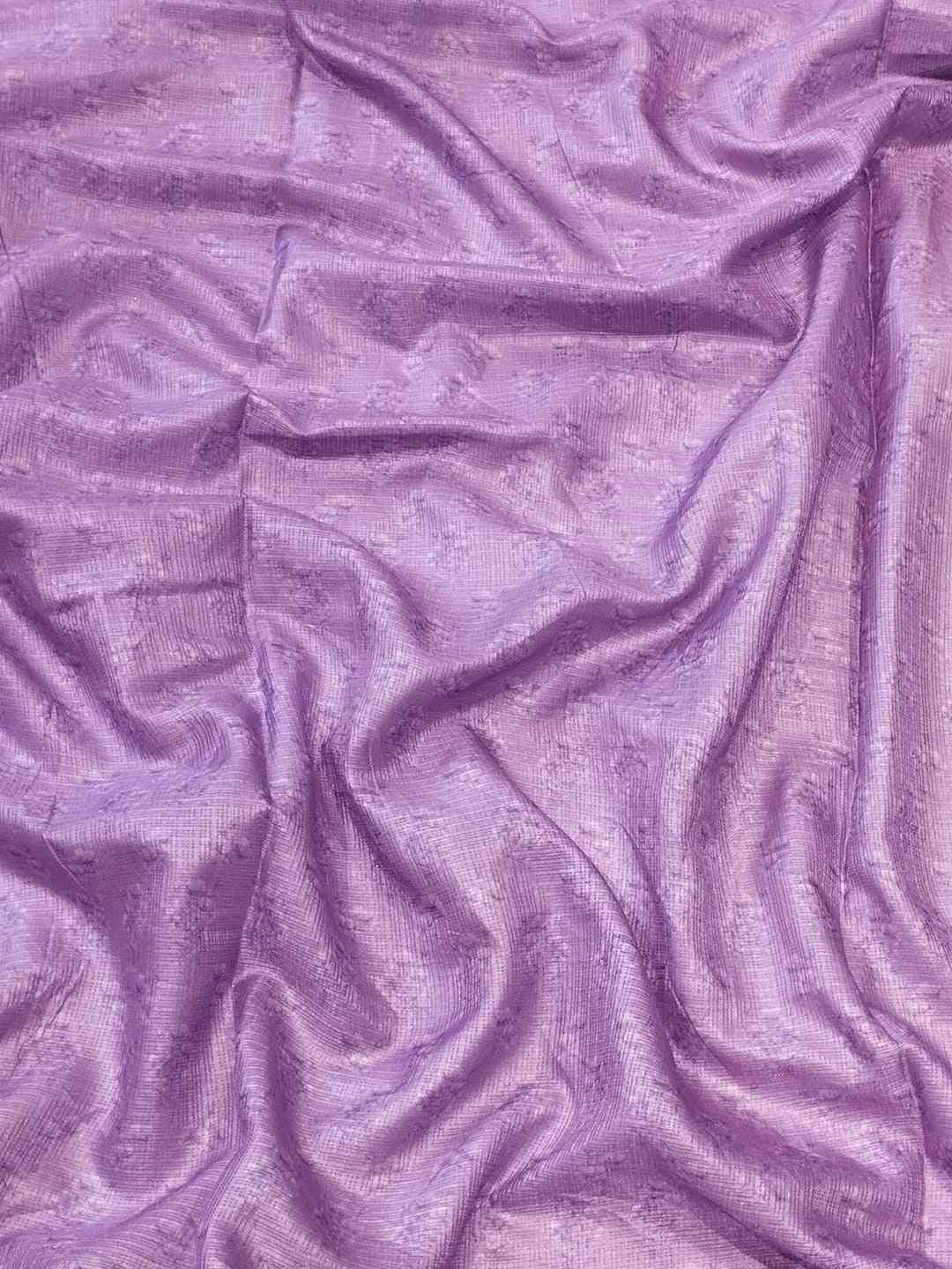 Textured light purple fabric of Kota saree