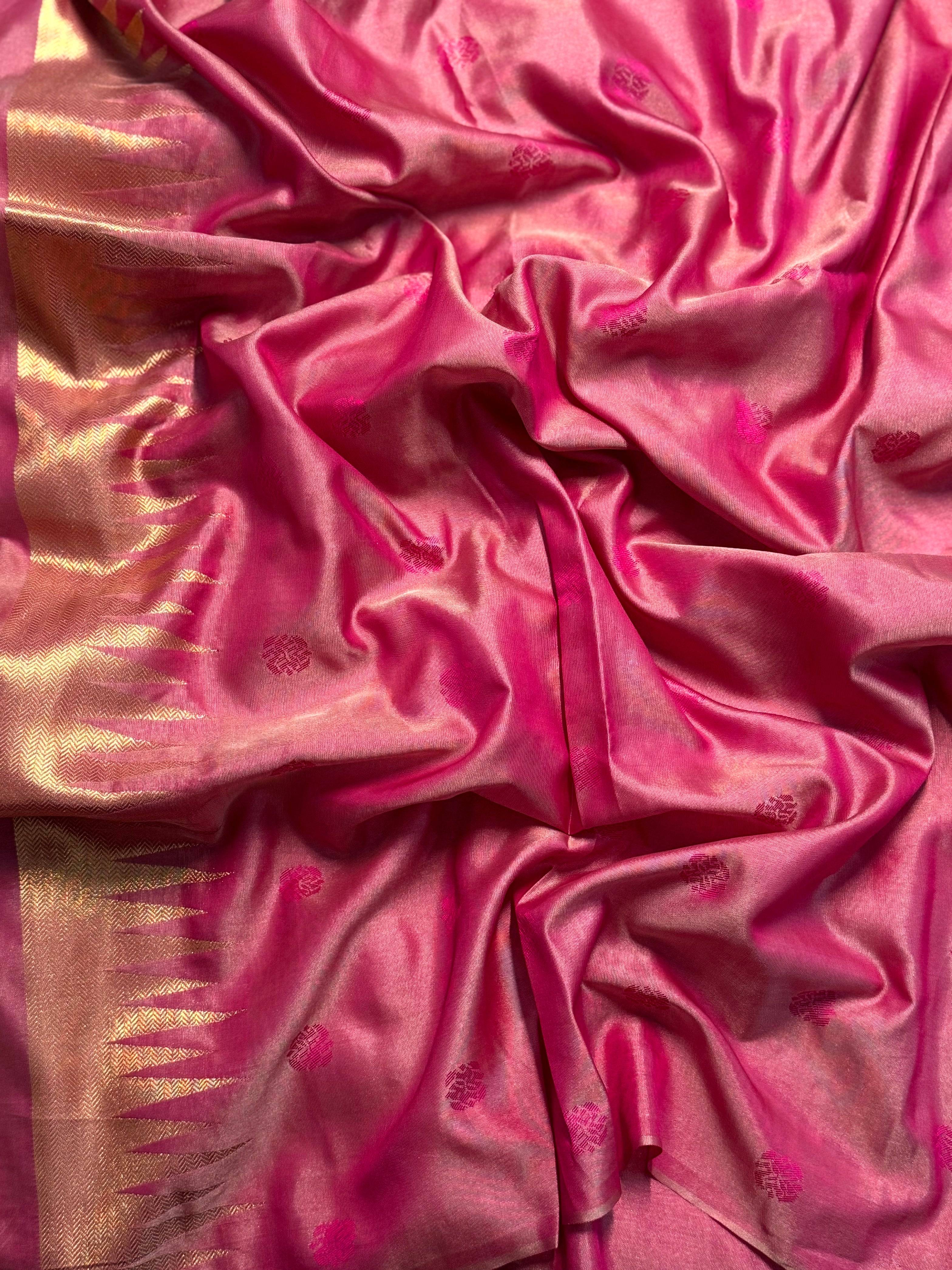 Chiku Copper Radiance Katan Silk Saree