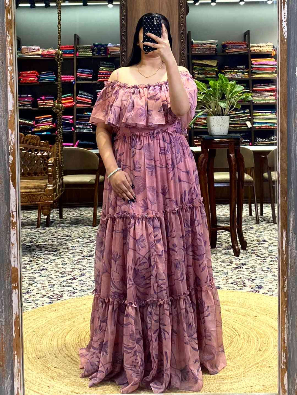 Mauve Botanical Floral Dress