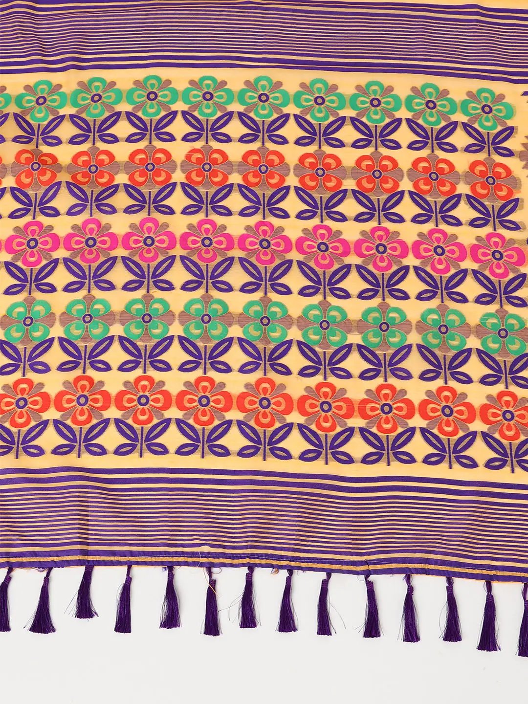 Dhakai Jamdani Cotton Silk Saree