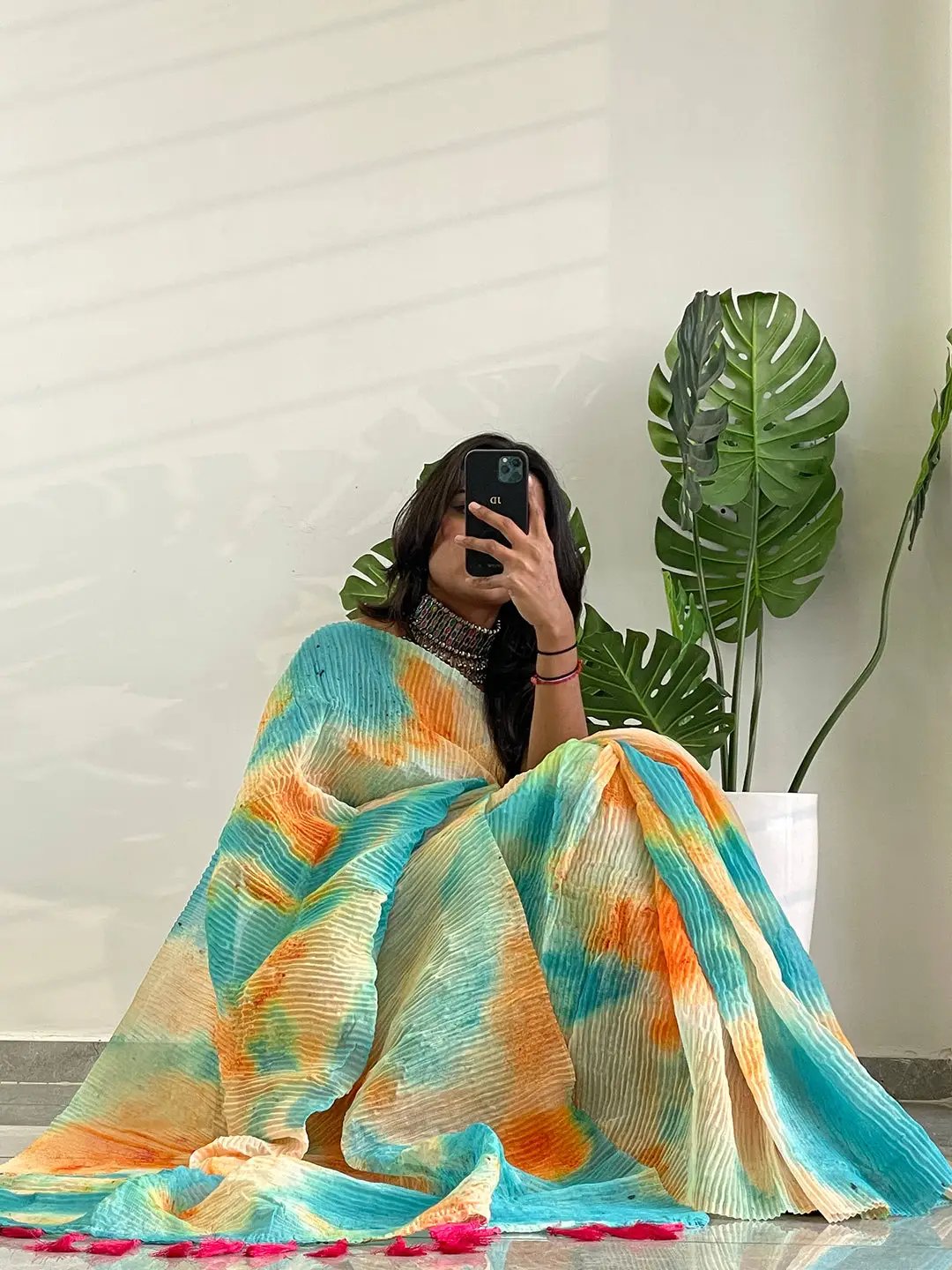 Multy Colored Bollywood Crash Saree