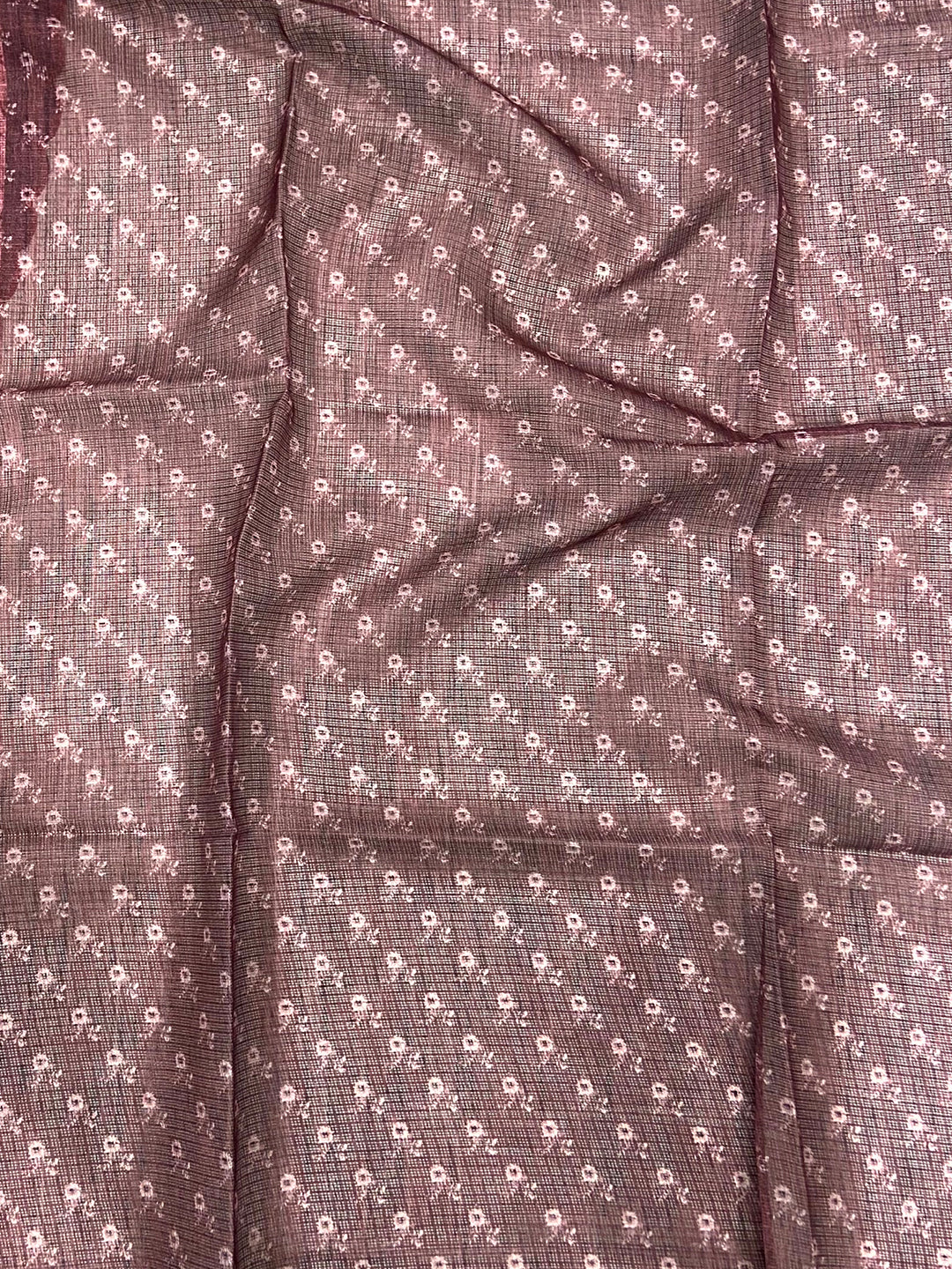 Rose Pink Kota Doriya Floral Cut Work Saree