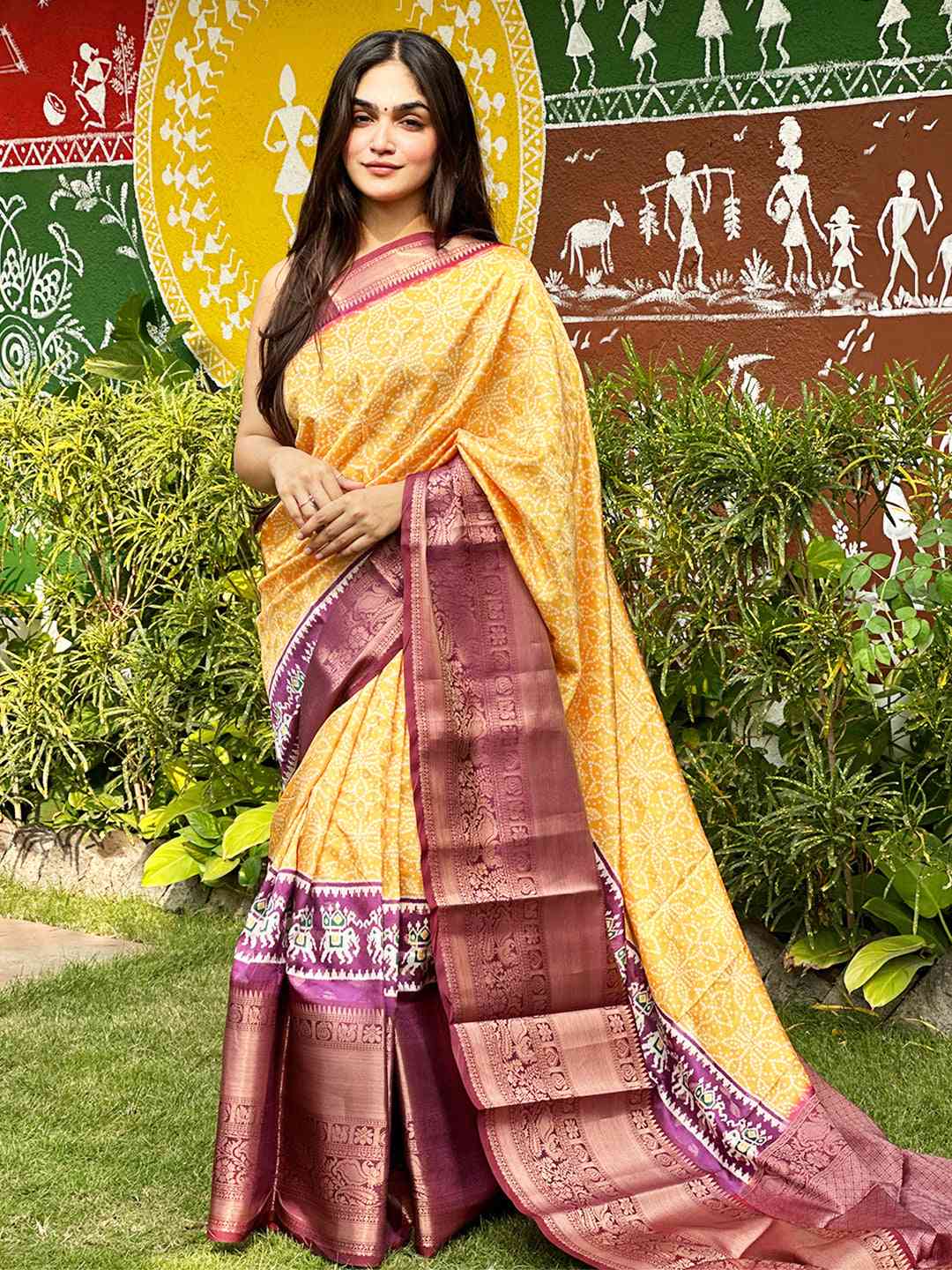 Elegant Soft Silk Bandhej Saree with digital print