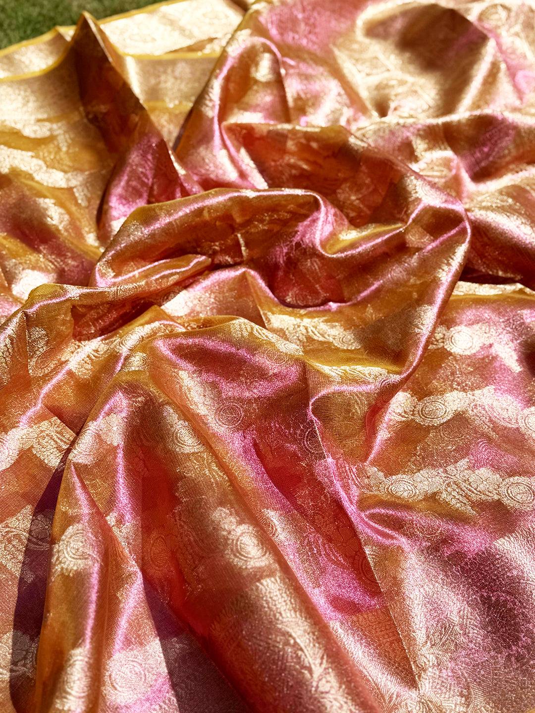 Rust Radiant Dual Tone Tissue Silk Saree