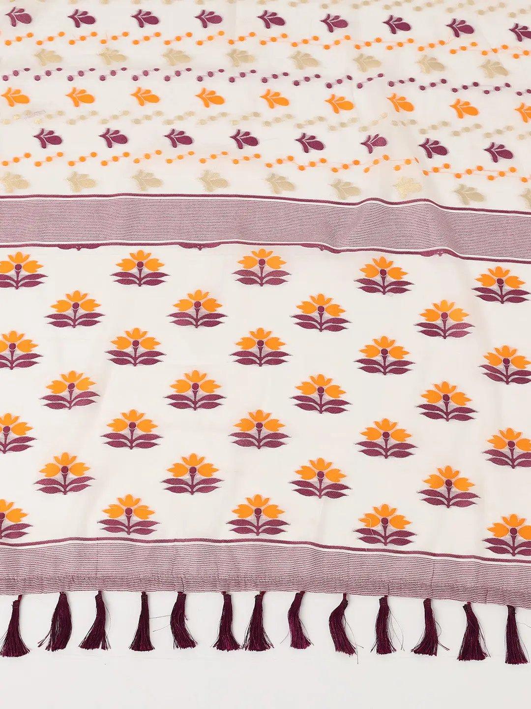 Dhakai Jamdani Cotton Silk Saree