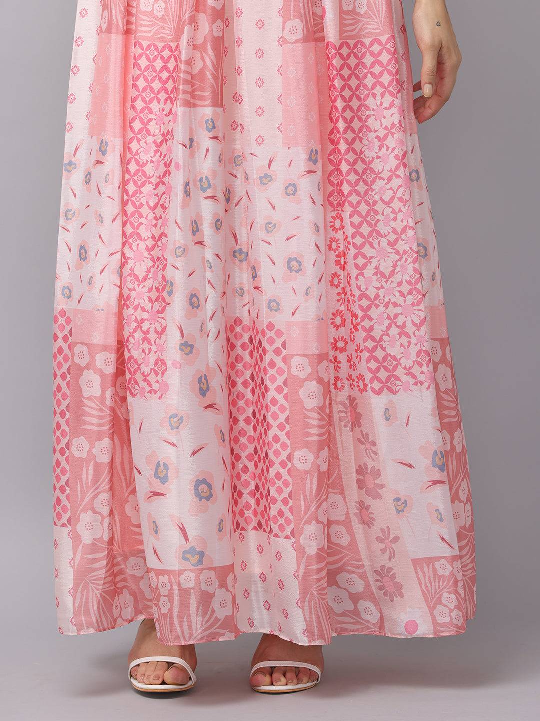 Blush Meadow Corset Dress fabric detail