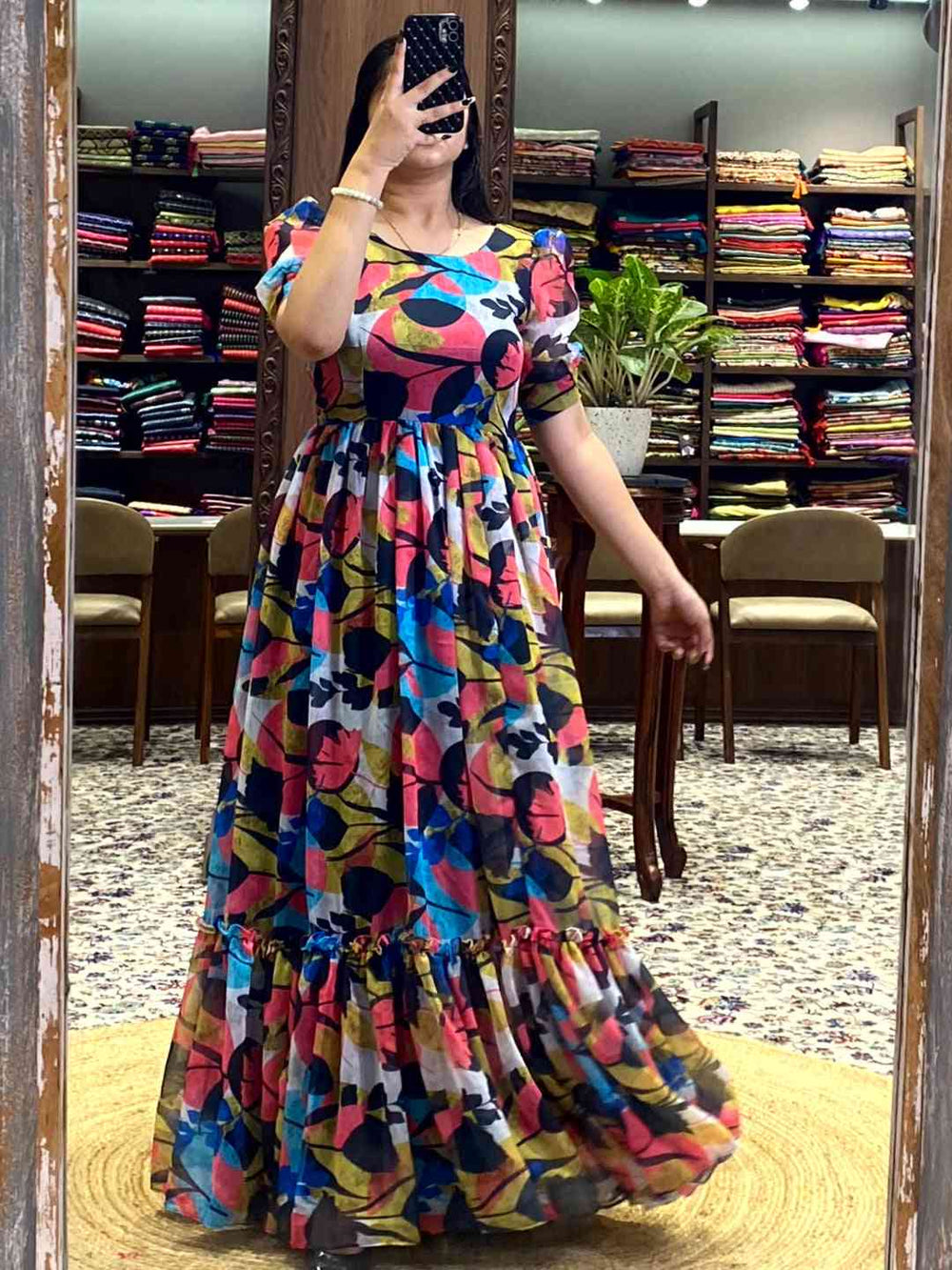 Black Floral Print Dress