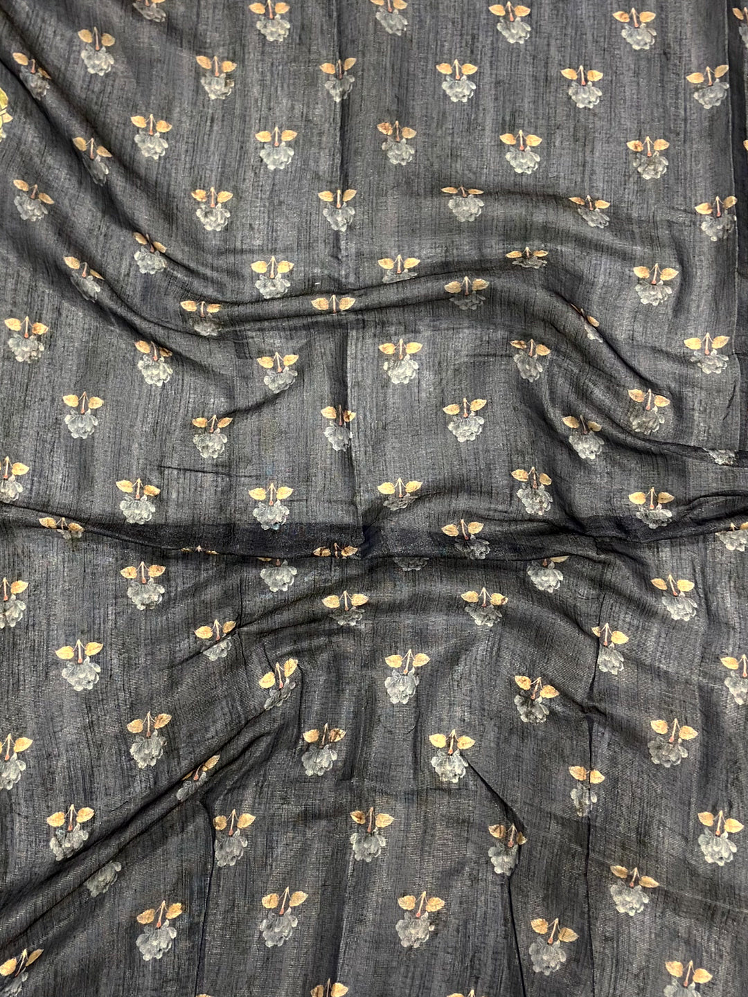 Black Tissue Chanderi Kalamkari Saree