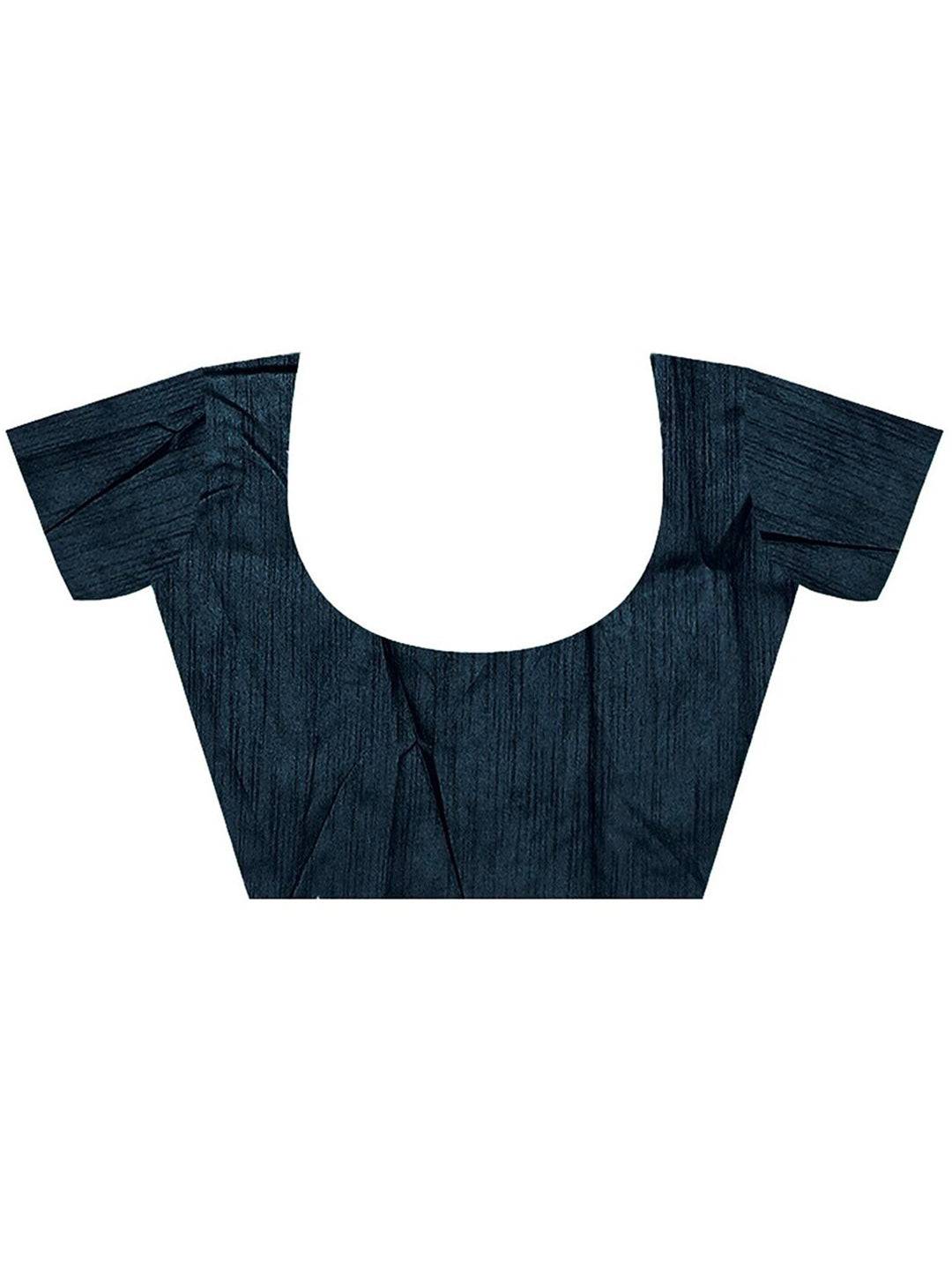 Dark blue blouse for Banarasi Gadwal saree