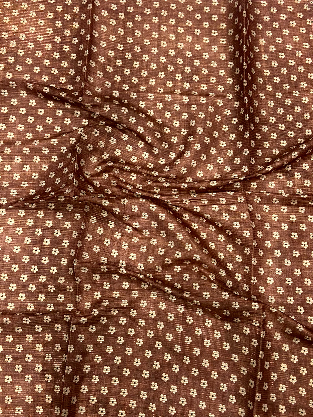 Pastel Pink Zari Tussar Floral Print Saree