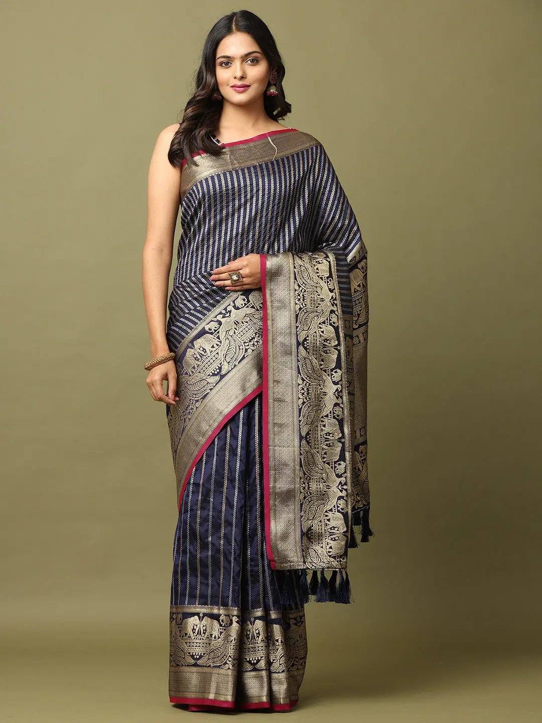 Elegant Soft Silk Zari Kanchi Banarasi Saree