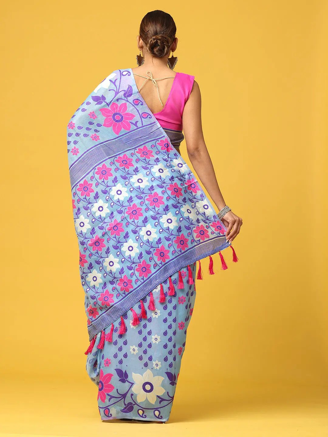 Dhakai Jamdani Light Weight Cotton Silk Saree