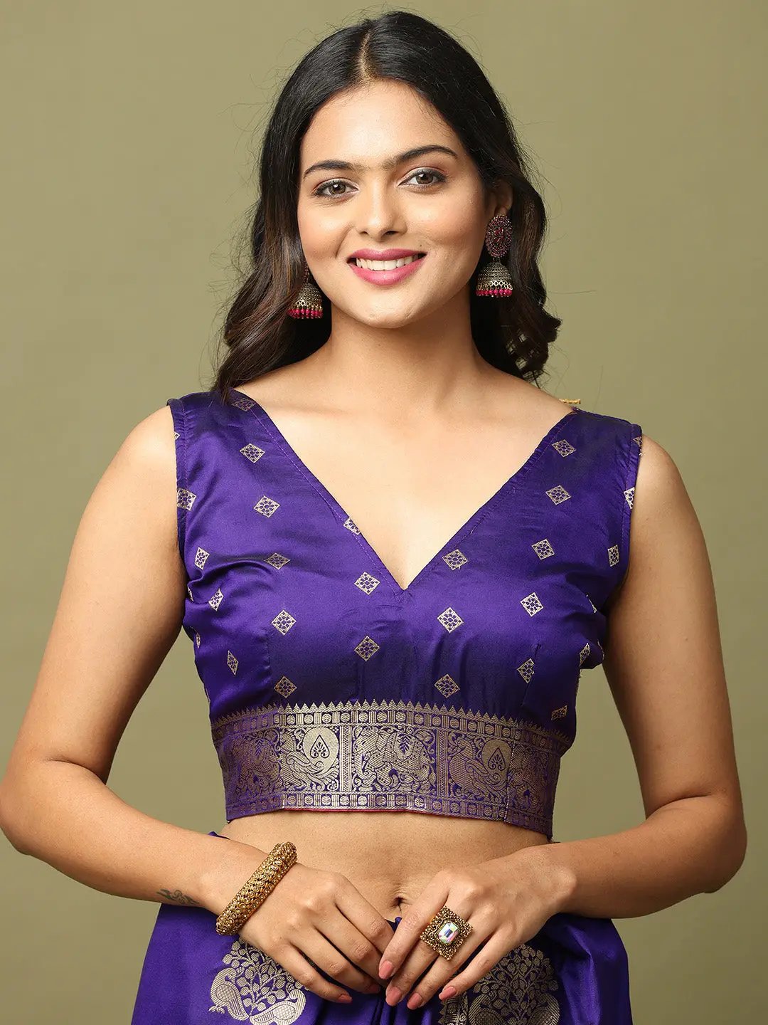 Pure Banarasi Katan Silk Kanchi Zari Weaving Saree