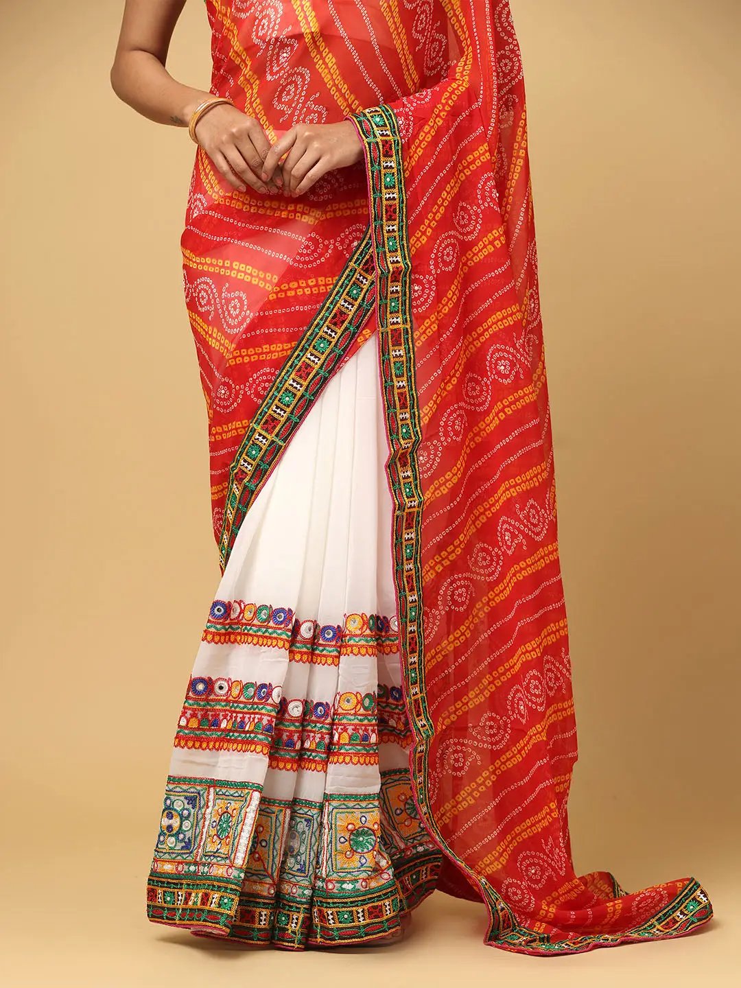 Royal Katchi Embroidery Festive Wear Saree