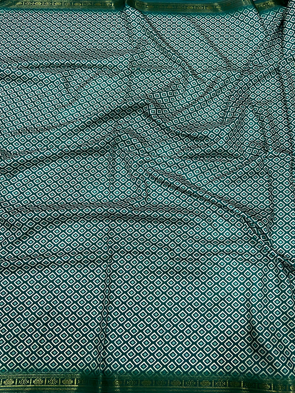 Sky Blue Jungle Printed Silk Saree