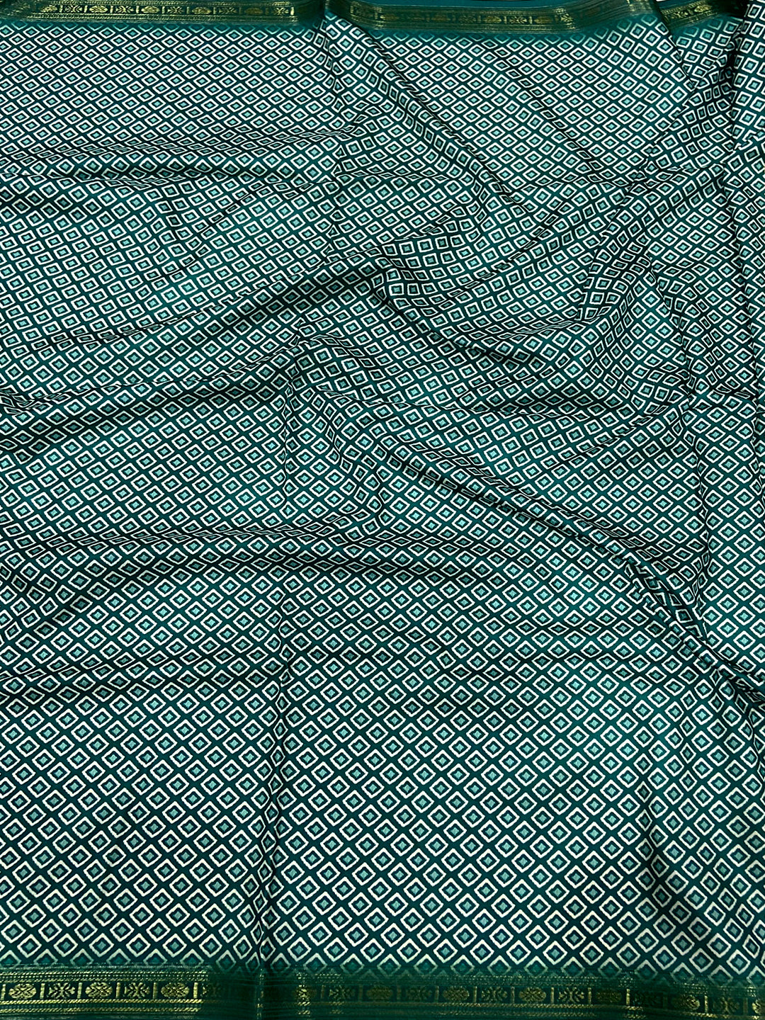 Sky Blue Jungle Printed Silk Saree
