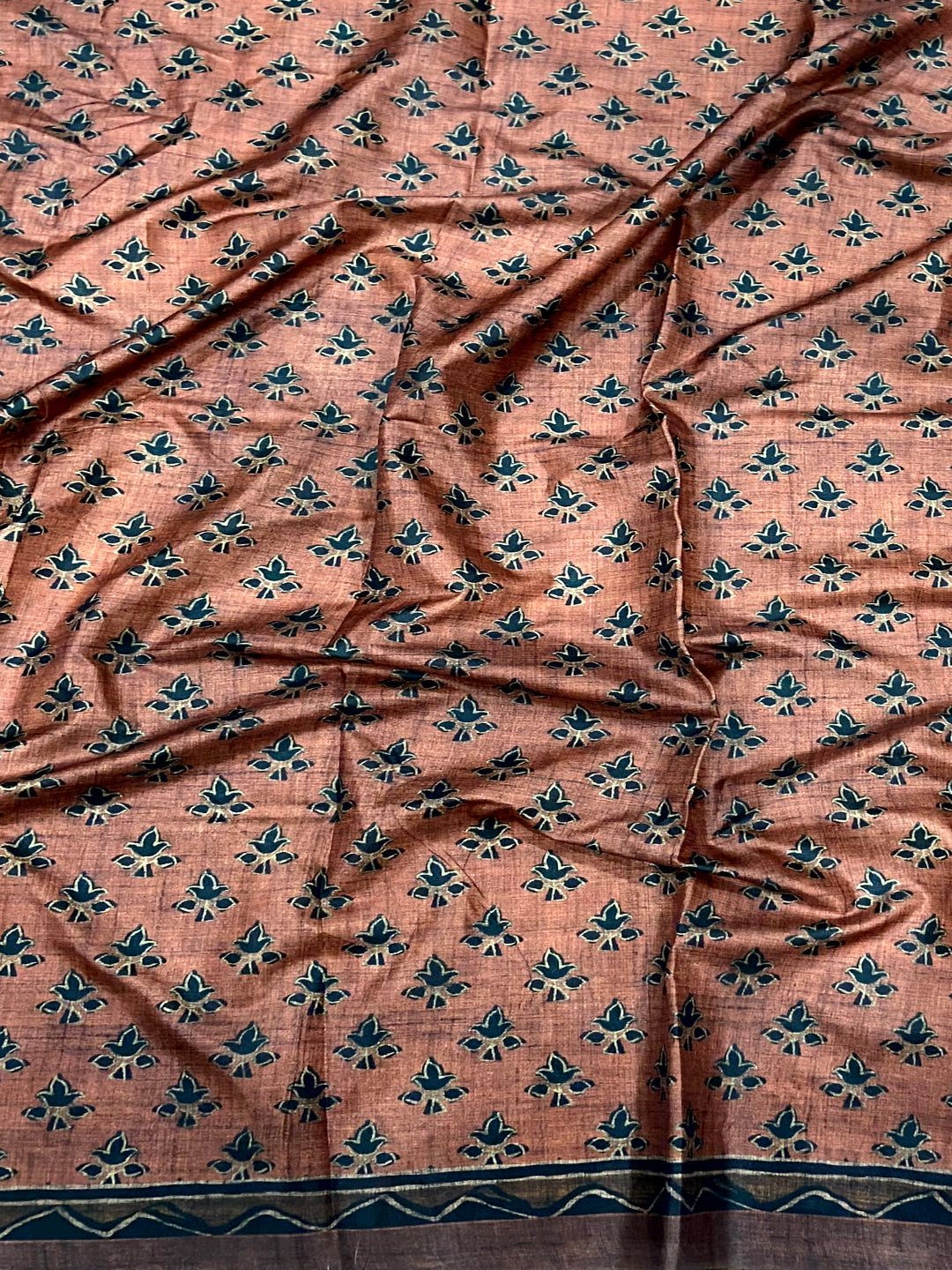 Brown Soft Dola Silk Printed Saree