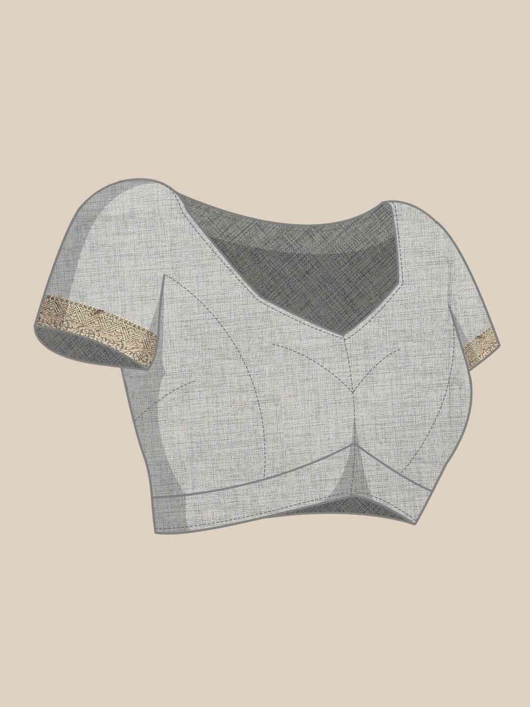 Banarasi White Colour Zari Floral Silk Saree